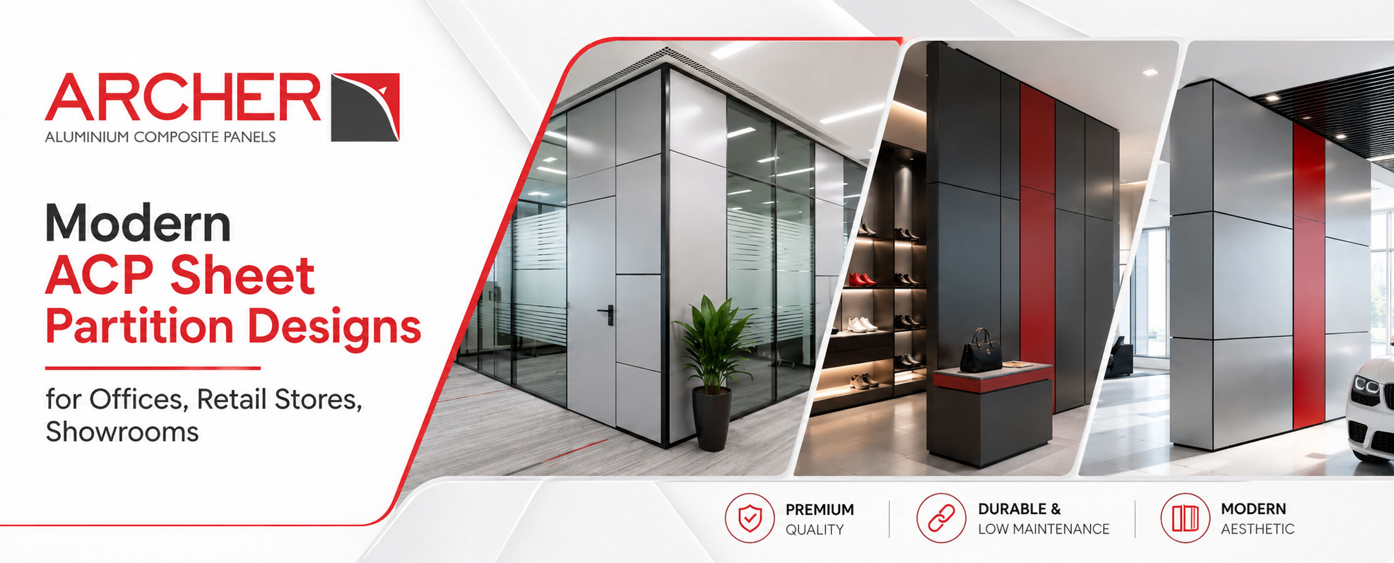 Modern ACP Sheet Partition Designs for Offices‚ Retail Stores‚ Showrooms